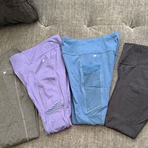 Fabletics Leggings - Lavender, Sky Blue, Grey, Black